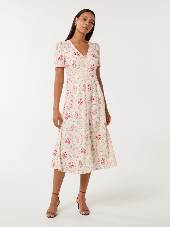 Ever New Dresses & Skirts - Ever New Floral Linen Midi Dress